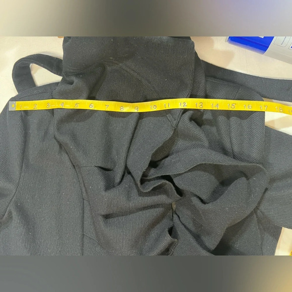 🛍️KATHERINE BARCLAY “Unique” Black Wool blend Frock/coat size S. - Picture 12 of 14